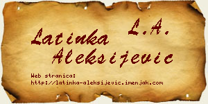 Latinka Aleksijević vizit kartica